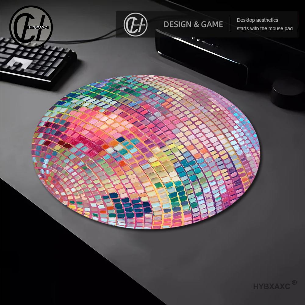 Laptop Accessories Women - Kauçuk Yuvarlak Pembe Disko Topu Mouse