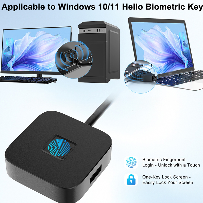 Fingerprint Reader Usb - Windows 10 11 PC Dongle için