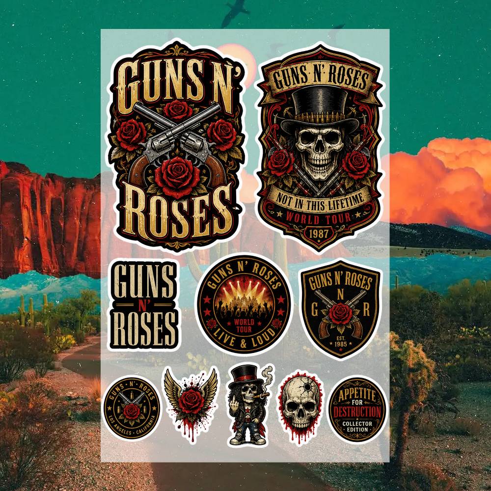 G-uns N R-oses Çıkartmalar Mot - Laptop Accessories Wallpaper incelemesi ve fiyatı