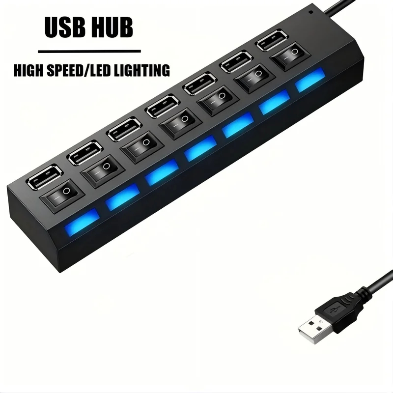 7 Portlu USB 2.0 Hub LED 5Gbps - Laptop Accessories Hub incelemesi ve fiyatı