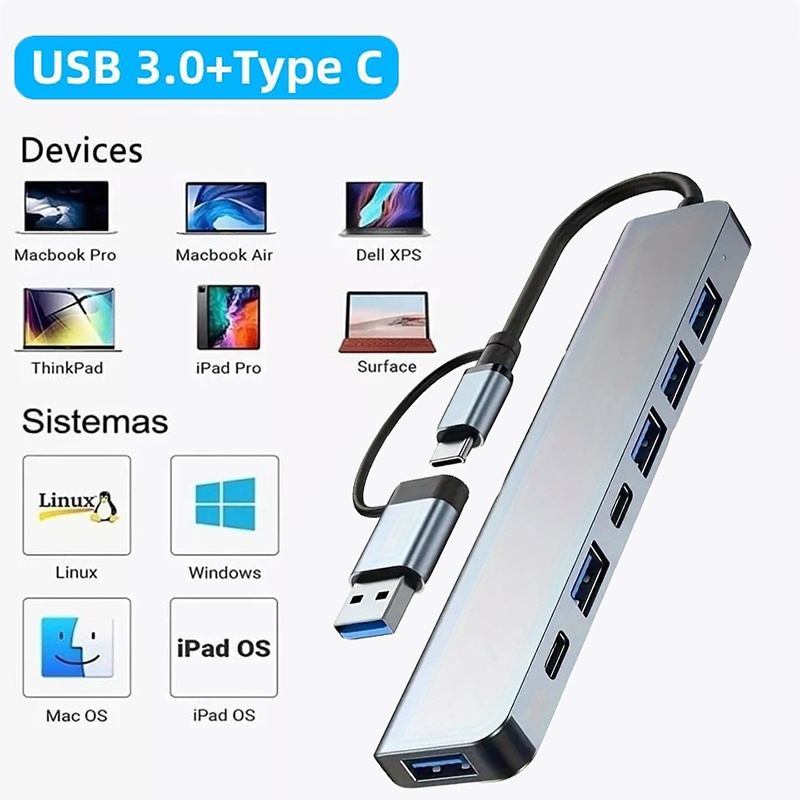 2'si 1 Arada USB3.0 Hub 7 Port - Laptop Accessories Hub incelemesi ve fiyatı