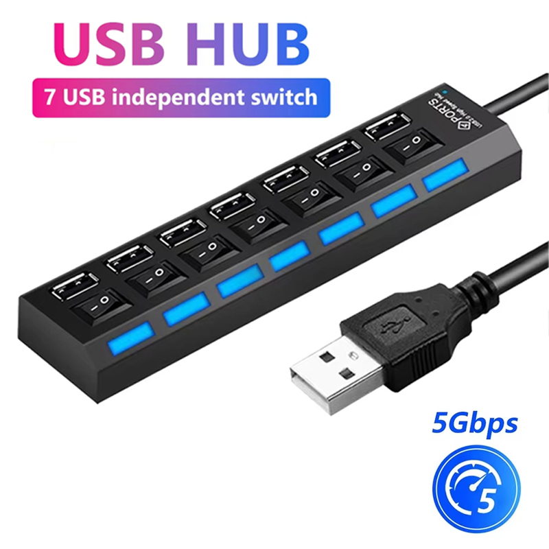 7 Port USB 2.0 Hub Splitter Di - Laptop Accessories Hub incelemesi ve fiyatı